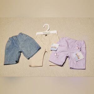 Vintage Middleton Reborn 3 Pair Doll Clothes Pant Shorts Bundle